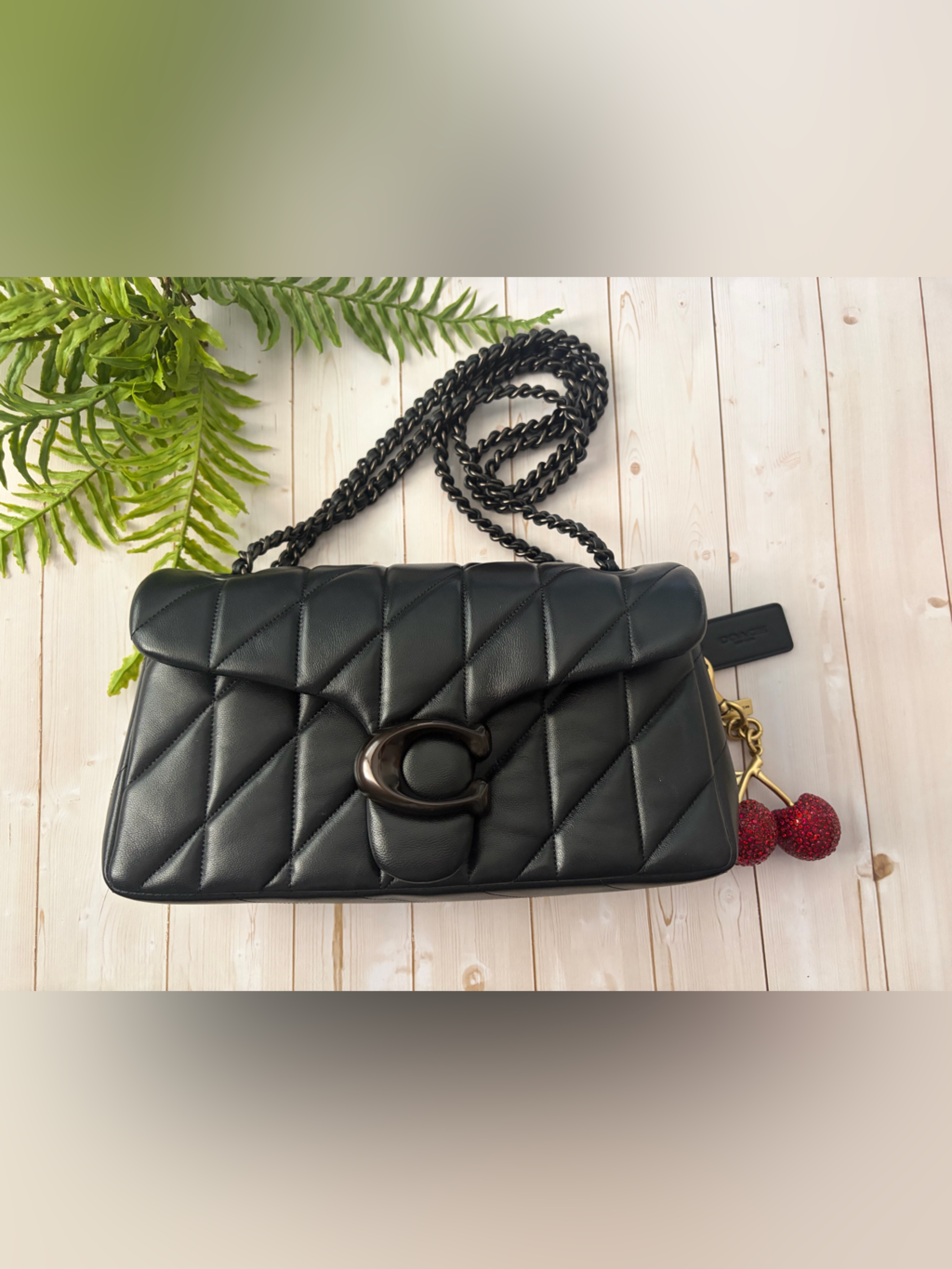 Coach Tabby 26 Black Quilted Chain Shoulder Bag - Womens Crossbody